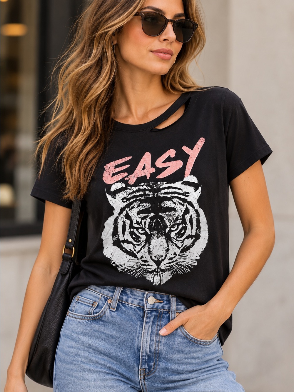 Maurices Graphic Tiger Tee in Black Size XS NWT